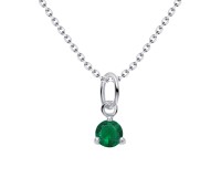 May Birthstone Silver Necklace SPE-5714